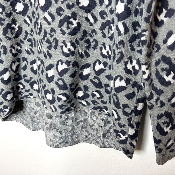 Ann Taylor‎ LOFT Neutral Leopard Animal Print High Low Knit Sweater Top Small S - Picture 4 of 9